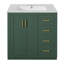 Meuble-lavabo de 30 po avec cadre en bois massif, charnières, planches, rangement spacieux pour les articles de toilette, style rétro et produits uniques à motif de rainures,-431478788