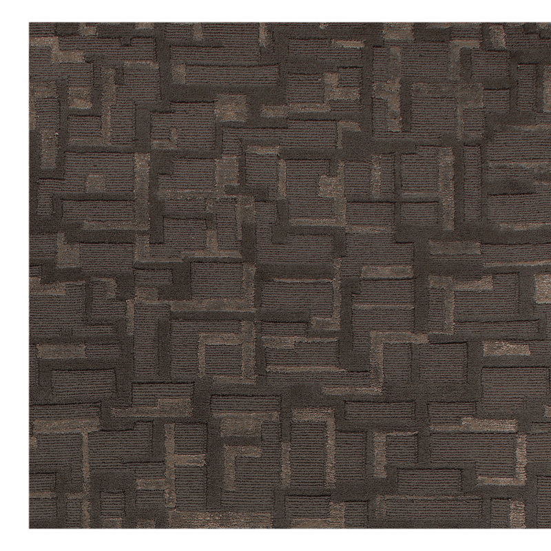 Geometric Area Rug in Shadow/Beige, Rectangle 6' x 9'