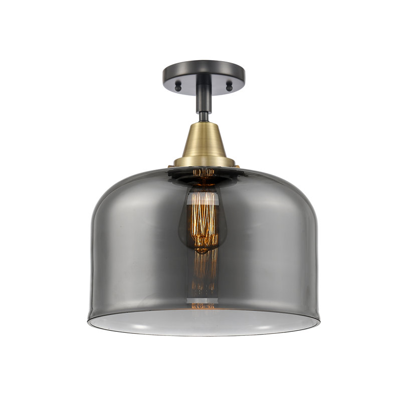 Plafonnier en verre, Ampoule non incluse, Oui, Laiton antique noir