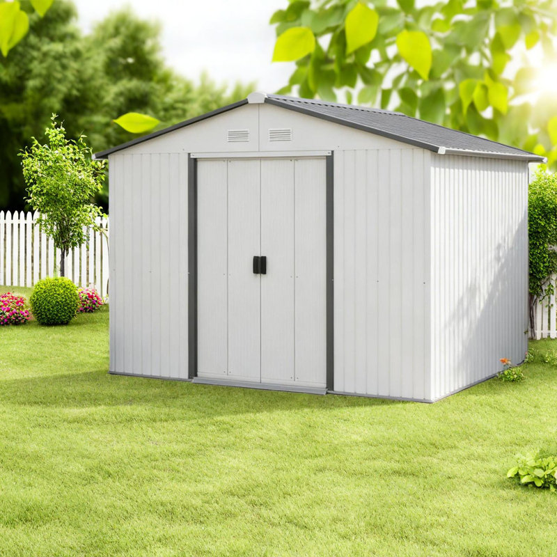 Remises en acier durable, conception spacieuse, rangement extérieur moderne