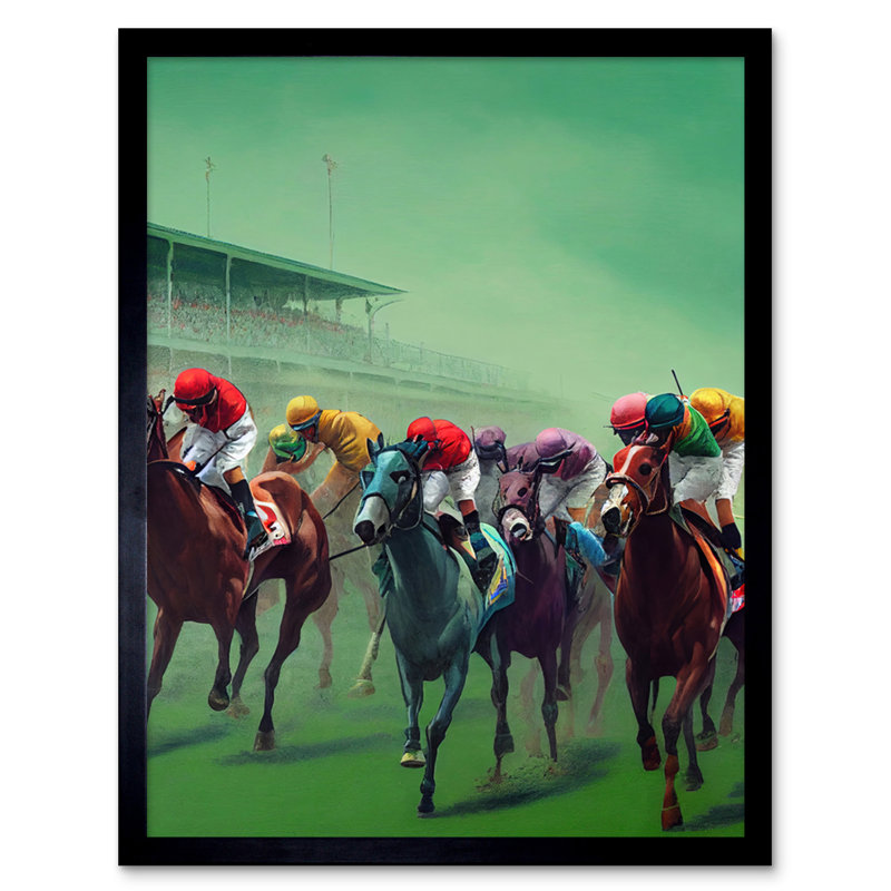 Kentucky Derby Horse Racing Jockeys - Single Picture Frame Print