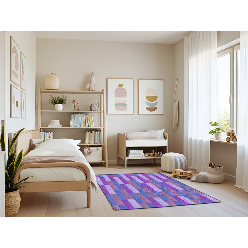Tapis en laine mauve / rose clair, Rectangle 4 pi x 6 pi