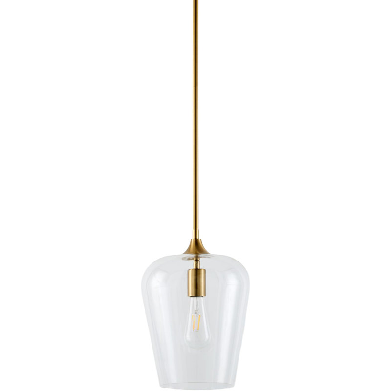 Luminaire suspendu Yueva, Laiton, Clair, H 12 po x l 9 po x P 9 po