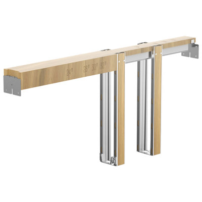 Pocket Door Frame Kit 36" x 84" with Steel-Wrapped Studs, Designed for Home Doors, Features Two-Way Soft Close Mechanism, Smooth and Quiet Sliding, Space-Saving Concealed Installation, Adjustable Width