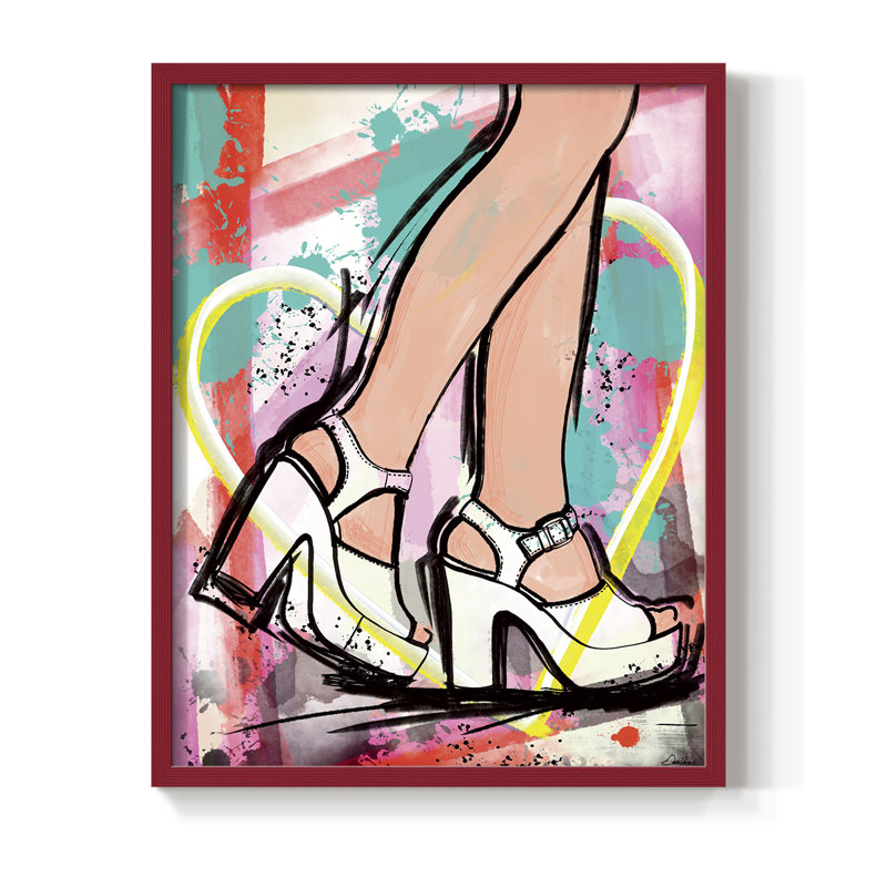 Reproduction encadrée Pop Glam - bois massif, H 21 po x l 17 po, Rouge