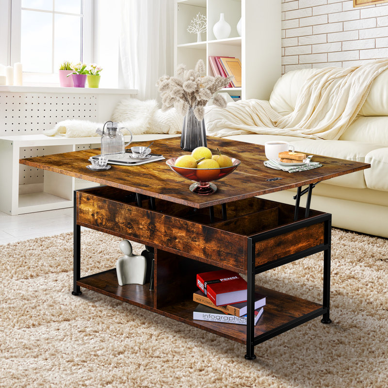 Table basse à plateau relevable 40 po avec rangement