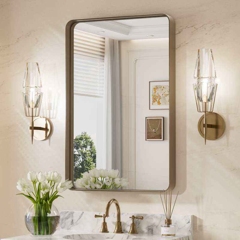 Miroir d'appoint Tyro, Bronze, 30 po x 24 po, Rectangulaire