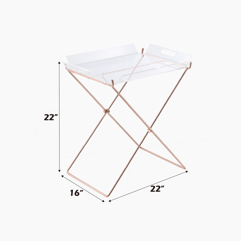 Table-plateau en acrylique et cuivre transparent Cercie