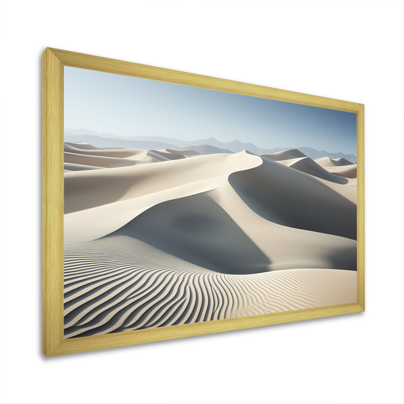 Markeda " Desert Dunes Solitude Vision ", 12" H x 20" W x 1" D, Gold Single Picture Framed