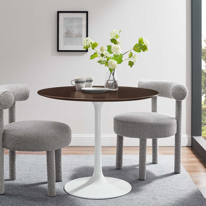 Table de salle à manger Silver Orchid Fein, Blanc, Cerisier, H 29.5 po x l 36 po x L 36 po