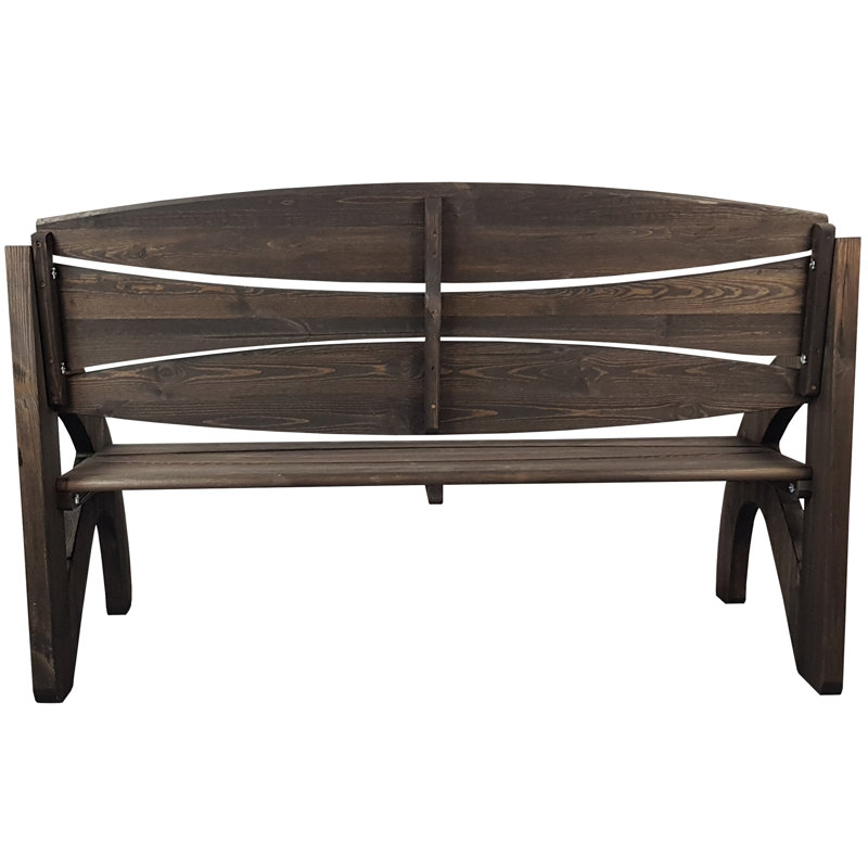 Talreja Solid Wood Pine Outdoor Bench, Anthracite/Cherry