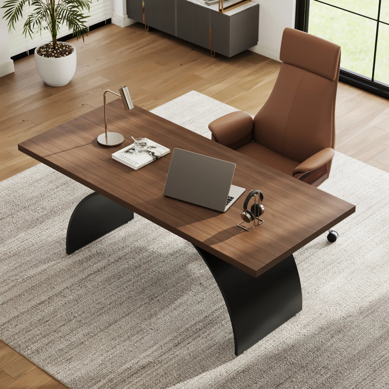 70.9-Inch Executive Desk,Writing Desk with Metal Base, Modern Simple Workstations Writing Table Conference Table for Home Office