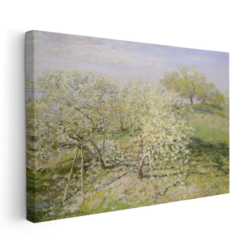 Printemps (arbres fruitiers en fleurs), 1873 - reproduction d'art sur toile, H 32 po x l 48 po
