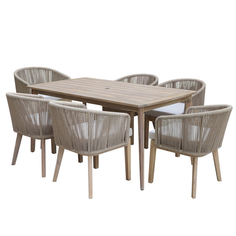Chaise de patio avec coussin Bowery, Beige