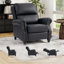Fauteuil inclinable classique en similicuir de 34,6 po de largeur avec garniture cloutée (ensemble de 2)-313325253