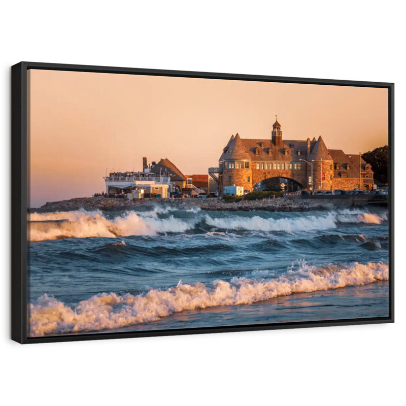 Narragansett Towers, Floating Frame Black, 13" X 9"