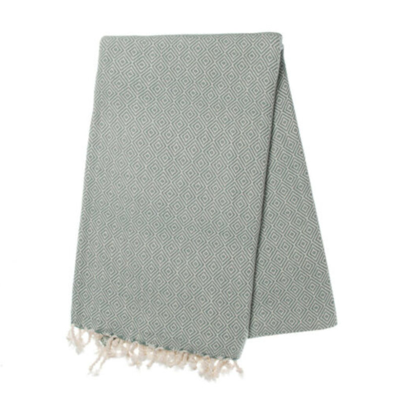 Serviette de plage en coton turc Jazouli, Vert amande