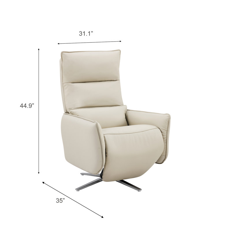 Fauteuil inclinable en cuir Renata, Beige