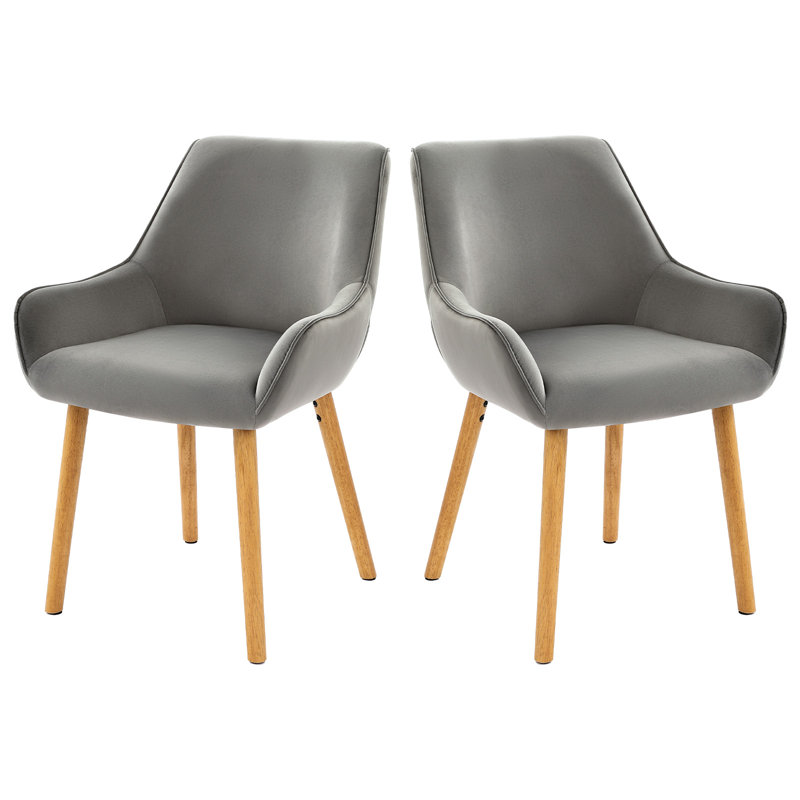 50cm H Upholstered Upholstered Back Armchair, Light Grey, Light Grey