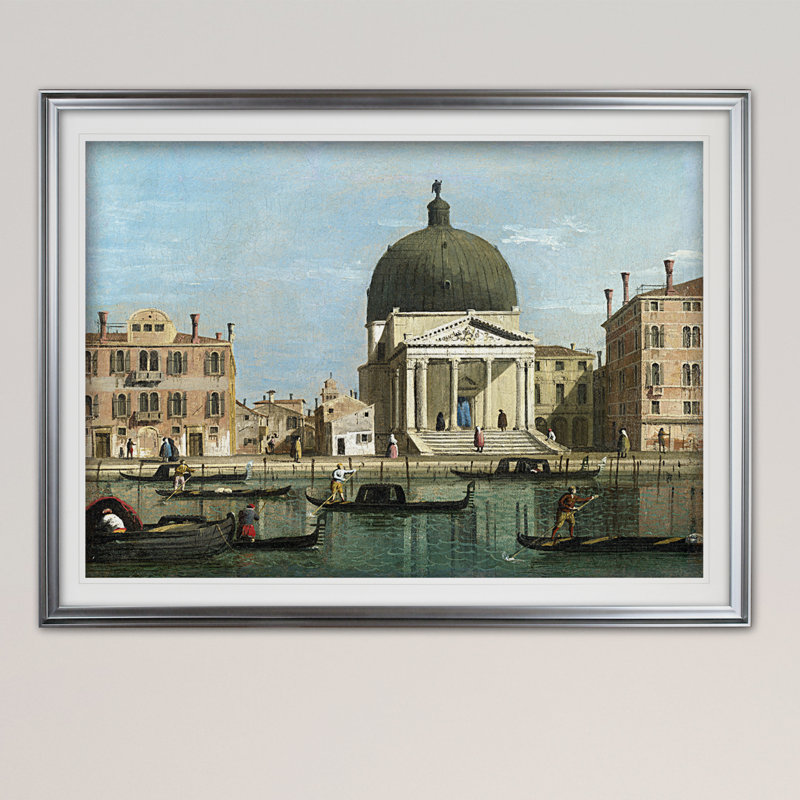 « venice s », impression, Cadre argenté, H 28 po x l 38 po x P 1,5 po