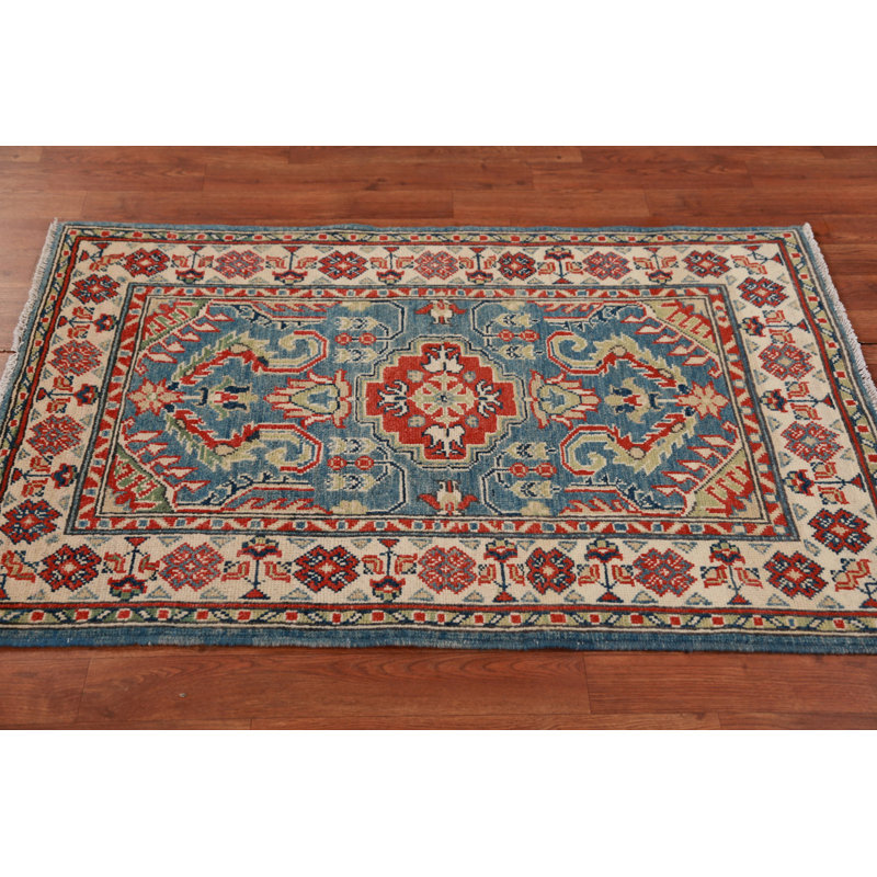Tapis géométrique bleu Kazak