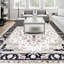 Hand-Knotted High-Quality White and Black Area Rug