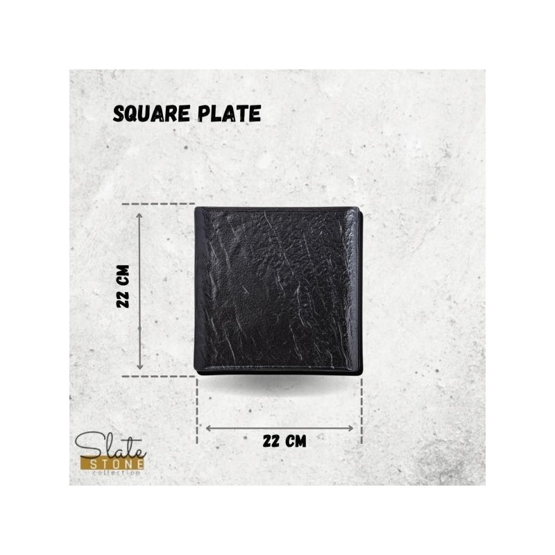 Wilmax Slatestone 21.5cm Square Square 21.5 X 21.5cm Plate