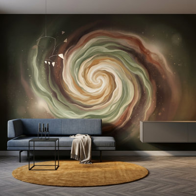 Dark Abstract Spiral Wallpaper Nebula Vortex Galaxy Swirl Removable Wall Decor