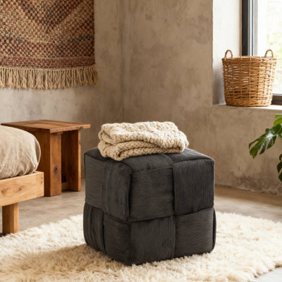 Soft Comfortable Square Ottoman Foot Rest  For Living Room Lounging & Sofa Side Relaxation