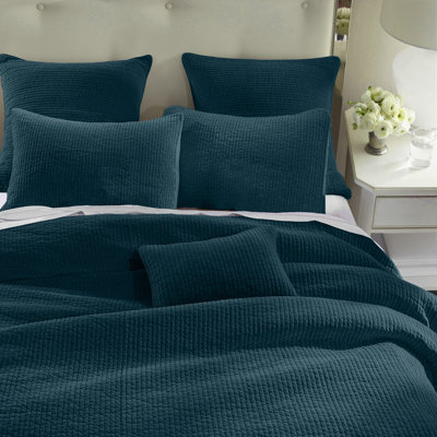 Stonewashed Cotton Velvet Modern Rustic Quilt Set