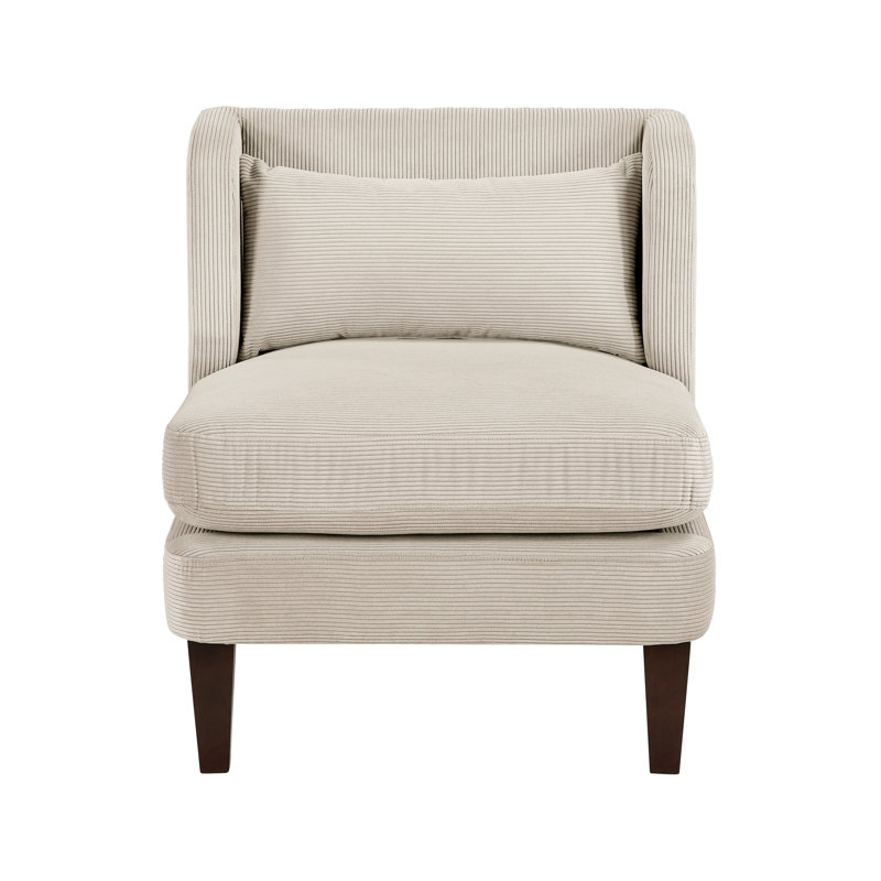 Housse de coussin en velours côtelé rembourré en velours côtelé avec 29,2 po de largeur et ressorts ensachés, Taupe