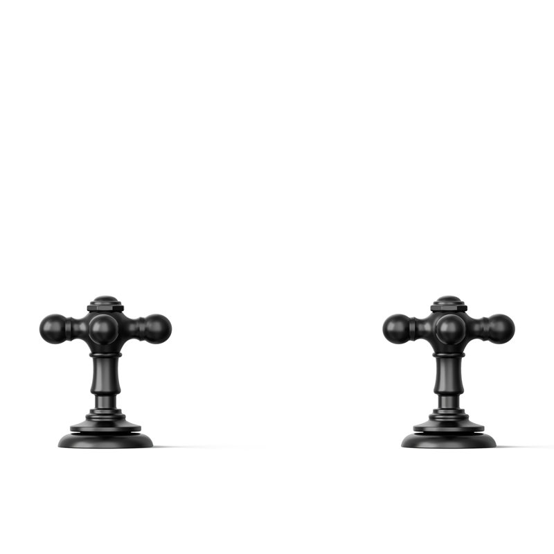Poignées en croix pour lavabo de salle de bain Artifacts, Noir mat