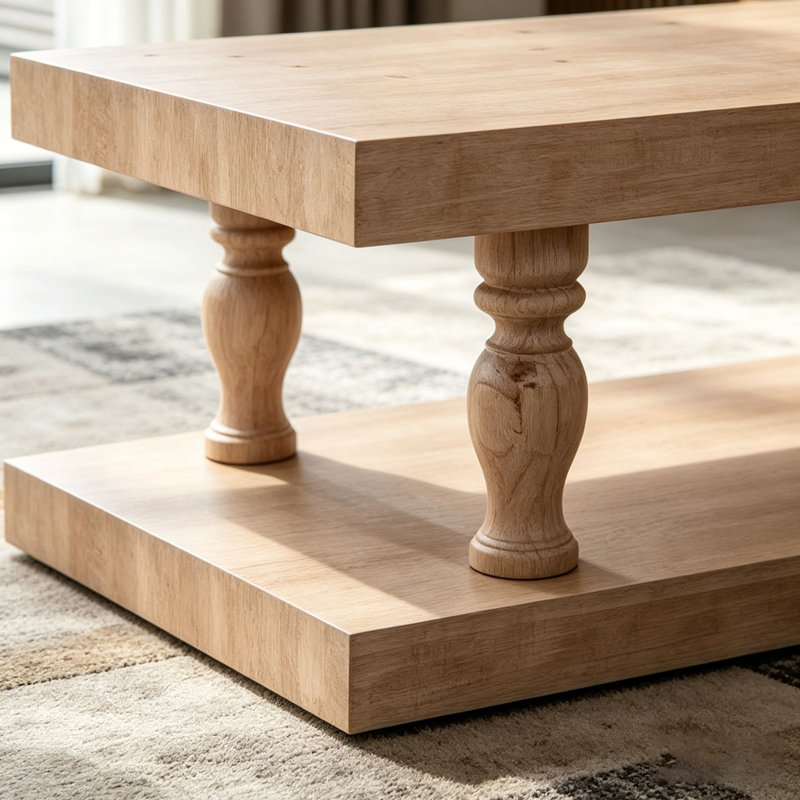 Wood coffee table
