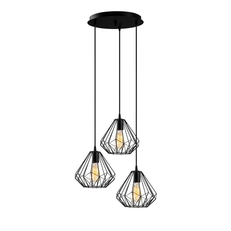 Luminaire suspendu géométrique à 3 lumières Cranbrook