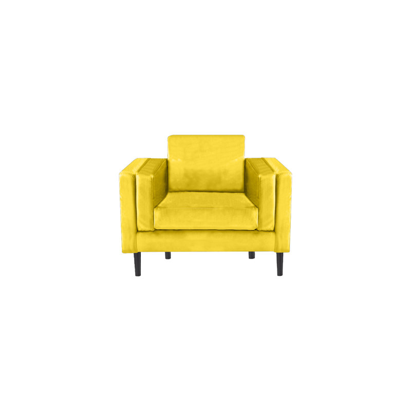 Deavian Velvet Armchair, Lemon