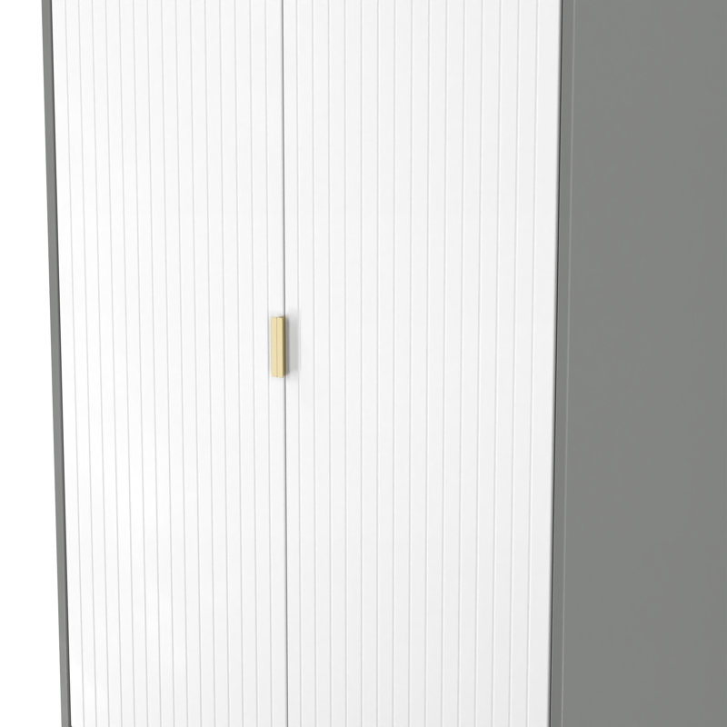 Becklyn Manufactured Wood Wardrobe, White/Dusk Grey