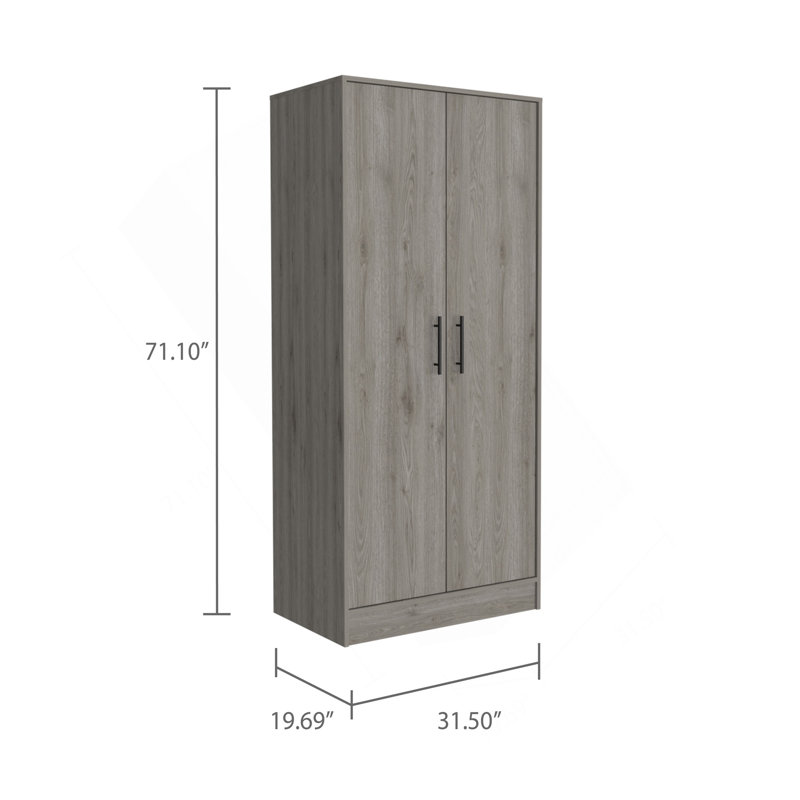 Armoire rectangulaire Conway gris clair, Gris clair