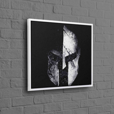 Casque Spartan Molon Labe, art mural 3D rendu sur toile de coton durable pour la décoration intérieure