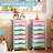 Rolling Storage Drawers with Wheels ,Utility Cart with 6 Large Drawers and Wooden Tabletop-1823129701