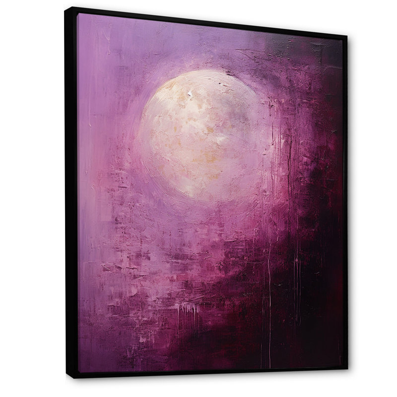 Lune mystérieuse luminosité II, H 32 po x l 16 po x P 1 po, Cadre flottant noir