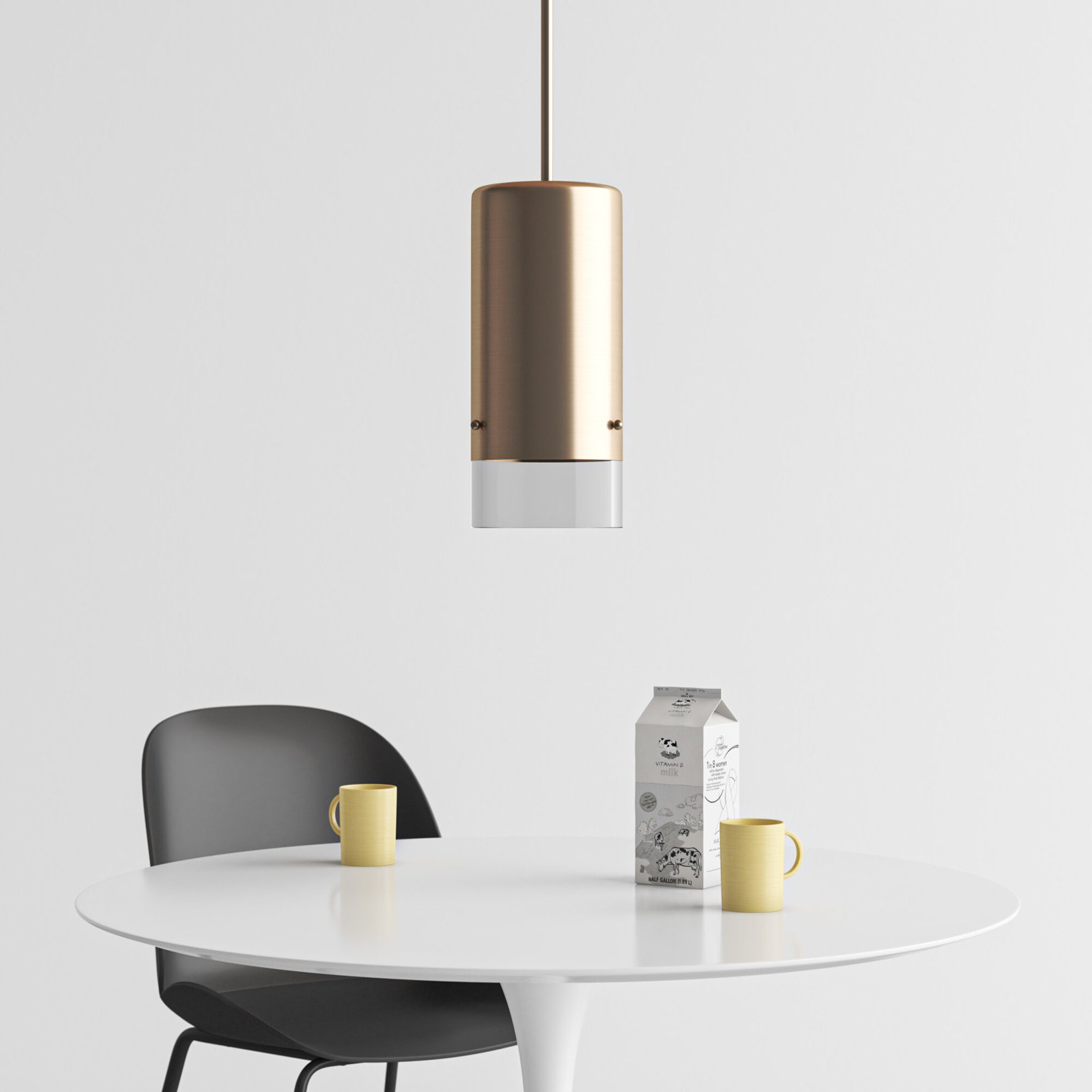 Saeger 1 - Light Single Cylinder Pendant, Gold