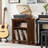 24-Inch Mid-Century Record Player Stand with Vinyl Storage, Display Shelf & Wire Management-102226647