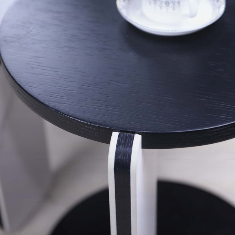 Ensemble de tables basses Nesting, Noir / blanc