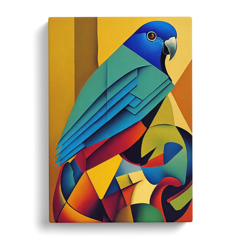 Parrot Cubism - Wrapped Canvas, 50cm H x 35cm W x 3cm D