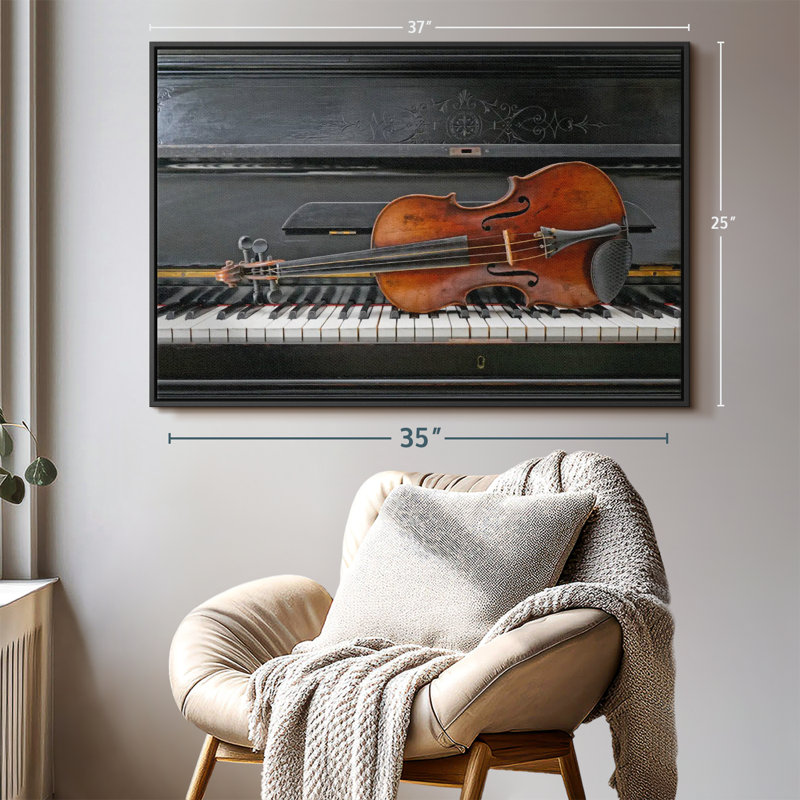 Violon piano, reproduction sur toile, H 25 po x l 37 po