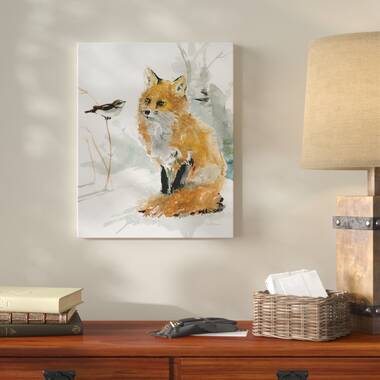 Loon Peak® Winter Watcher Red Fox Sitting In Snow Pictures For