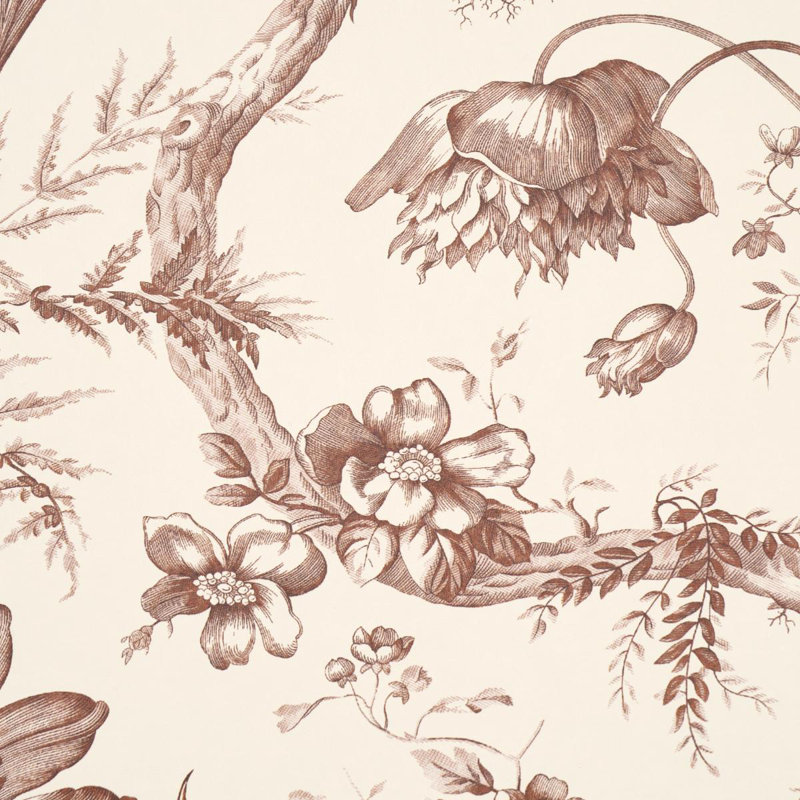 Papier peint Toile De Fleurs, Brun clair