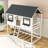 Arlton Twin Over Twin Wooden Playhouse Bunk Bed With Roof, Window And Guardrail-1869845657