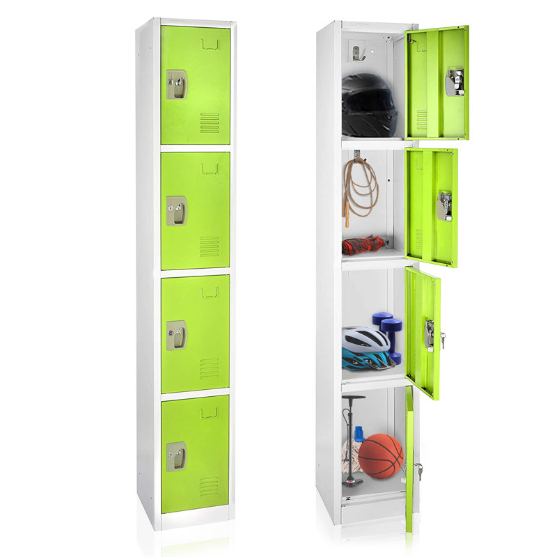 Green 72'' 4-Tier Steel Freestanding Locker with Key Lock
