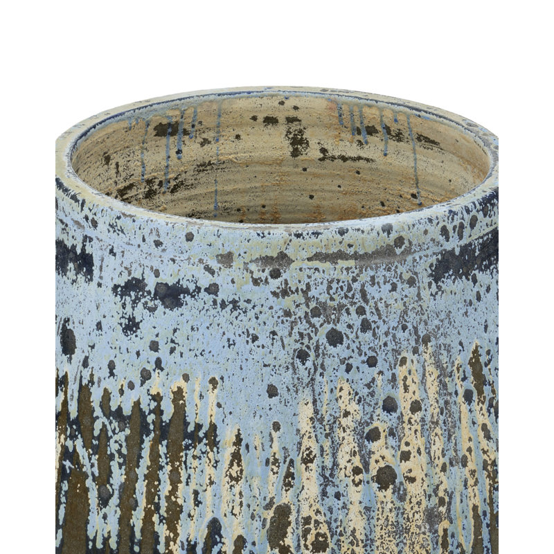 Capaci - Planter - Antique White, Antique White, Blue Drip